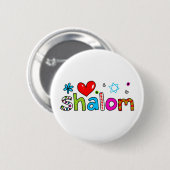 Shalom Ronde Button 5,7 Cm (Voorkant /achterkant)