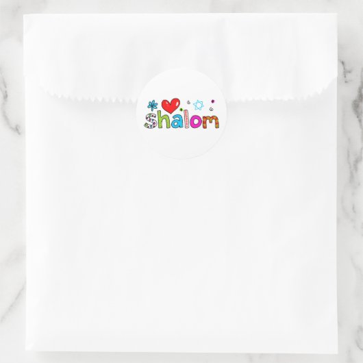 Shalom Ronde Sticker (Tas)