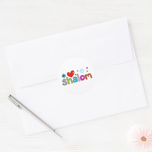 Shalom Ronde Sticker (Envelop)