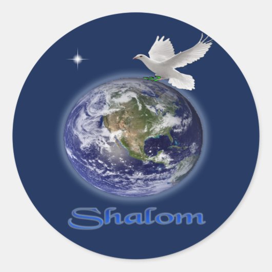 shalom ronde sticker (Voorkant)