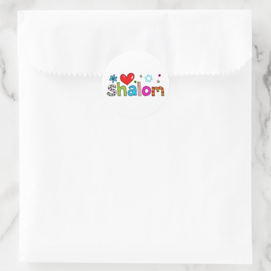 Shalom Ronde Sticker (Tas)