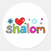 Shalom Ronde Sticker (Voorkant)