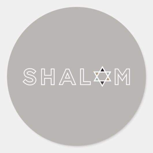 Shalom Star Stickers - Grijs (Voorkant)
