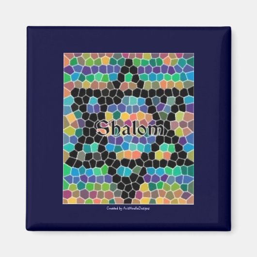 Shalom-ster van David Mozaïek-kleurrijk Magneet (Voorkant)