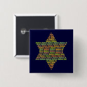 Shalom Vierkante Button 5,1 Cm (Voorkant /achterkant)