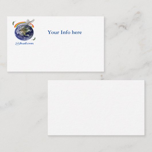 shalom visitekaartje (Voorkant / Achterkant)