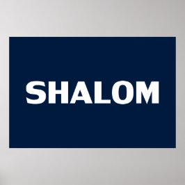 Shalom, Vrede, marineblauw wit, modern eenvoudig Poster