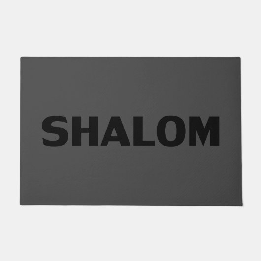 Shalom, Vrede, zwarte houtskool grijs modern Deurmat (Voorkant)