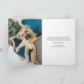 Shalom White Lettering Overlay Happy Hanukkah Feestdagen Kaart (Binnen)