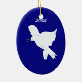 Shalom-White Peace Dove Ornament (Achterkant)