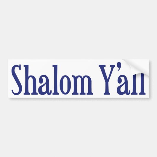 Shalom Y'all Bumpersticker (Voorkant)
