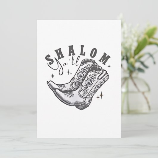 Shalom Y'all Cowboy Joods Hanukka West  Kaart (Staand voorkant)