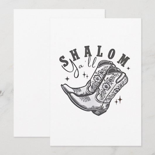 Shalom Y'all Cowboy Joods Hanukka West  Kaart (Voorkant / Achterkant)