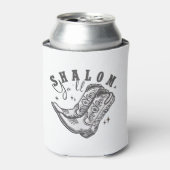 Shalom Y'all Cowboy Joodse Chanoeka West Blikjeskoeler (Blikje Voorkant)