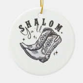Shalom Y'all Cowboy Joodse Chanoeka West Keramisch Ornament (Voorkant)