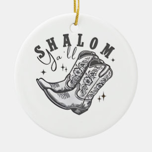 Shalom Y'all Cowboy Joodse Chanoeka West Keramisch Ornament