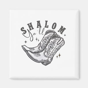 Shalom Y'all Cowboy Joodse Chanoeka West Magneet