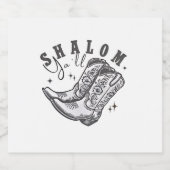 Shalom Y'all Cowboy Joodse Chanoeka West Sparkling Wijnetiket (Enkel label)