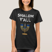 Shalom Y'all Hanukkah Holiday Joodse Familie F T-shirt (Voorkant)