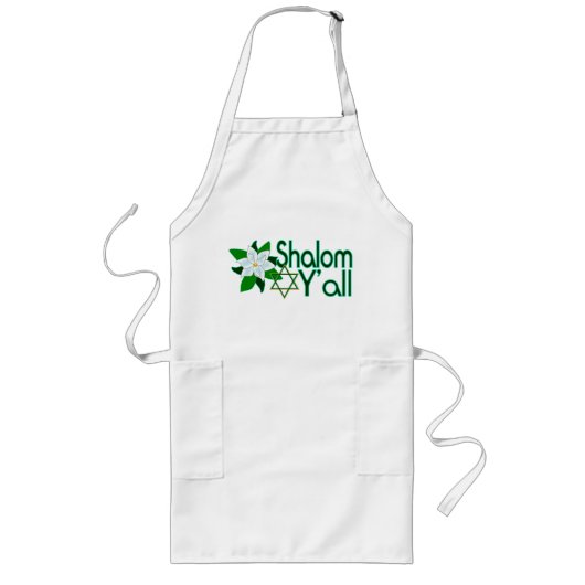 Shalom Y'all Magnolia Apron Lang Schort (Voorkant)
