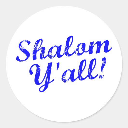 Shalom Y'all! Ronde Sticker (Voorkant)
