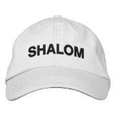 Shalom zwarte witte vrede in Hebreeuws aangepaste Geborduurde Pet (Voorkant)