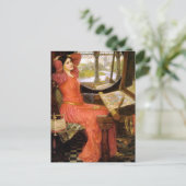 Shalott-dame op haar bureau briefkaart (Staand voorkant)