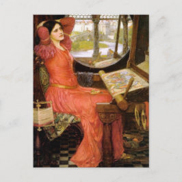 Shalott-dame op haar bureau briefkaart