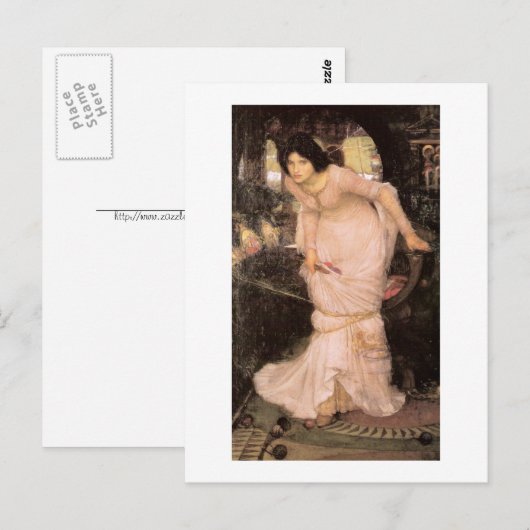 Shalott kijkend naar Lancelot Briefkaart (Voorkant / Achterkant)