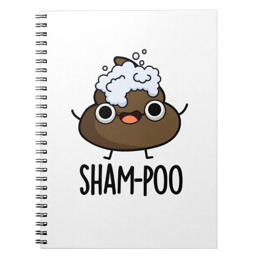 Sham-poo Grappige Poep Met Shampoo Bellen Pun Notitieboek (Voorkant)