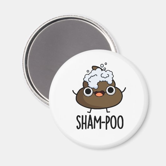 Sham-poo Grappige Poep Met Shampoo Bubbles Pun Magneet (Voorkant / Achterkant)