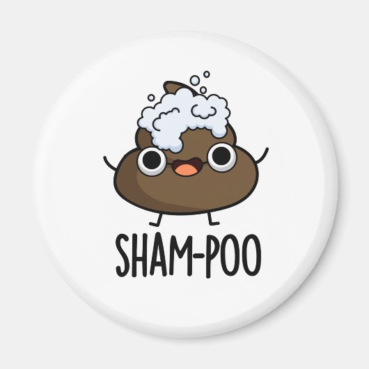 Sham-poo Grappige Poep Met Shampoo Bubbles Pun Magneet (Voorkant)