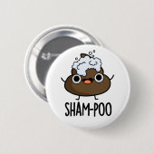 Sham-poo Grappige Poep Met Shampoo Bubbles Pun Ronde Button 5,7 Cm (Voorkant /achterkant)