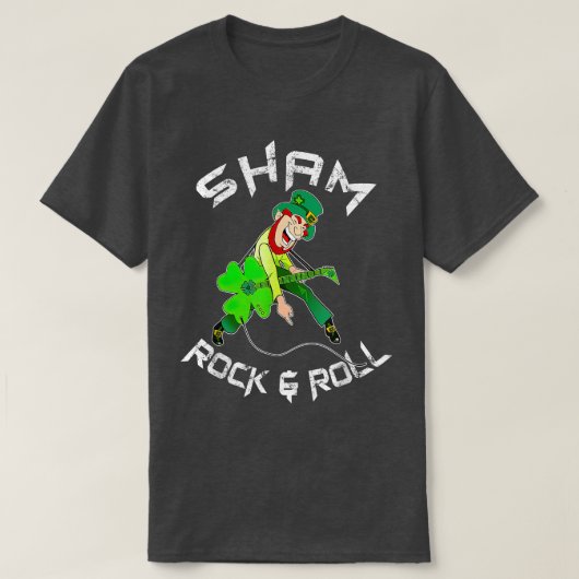 Sham Rock And Roll Shamrock Guitar Lover St Patric T-shirt (Design voorkant)