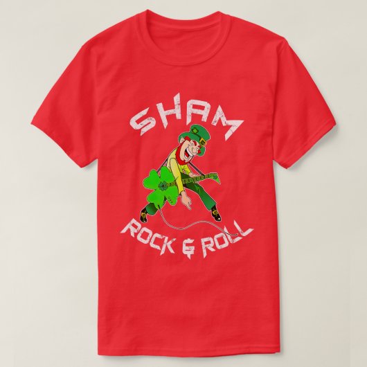 Sham Rock en Roll Shamrock Guitar Lover St Patric T-shirt (Design voorkant)