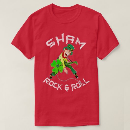 Sham Rock en Roll Shamrock Guitar Lover St Patric T-shirt (Design voorkant)
