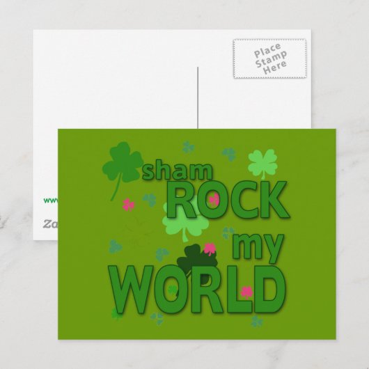 Sham Rock Mijn Wereld Met Shamrocks Briefkaart (Voorkant / Achterkant)