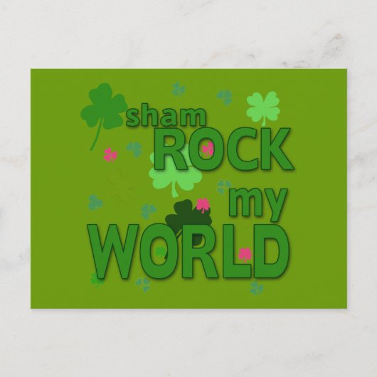 Sham Rock Mijn Wereld Met Shamrocks Briefkaart (Voorkant)