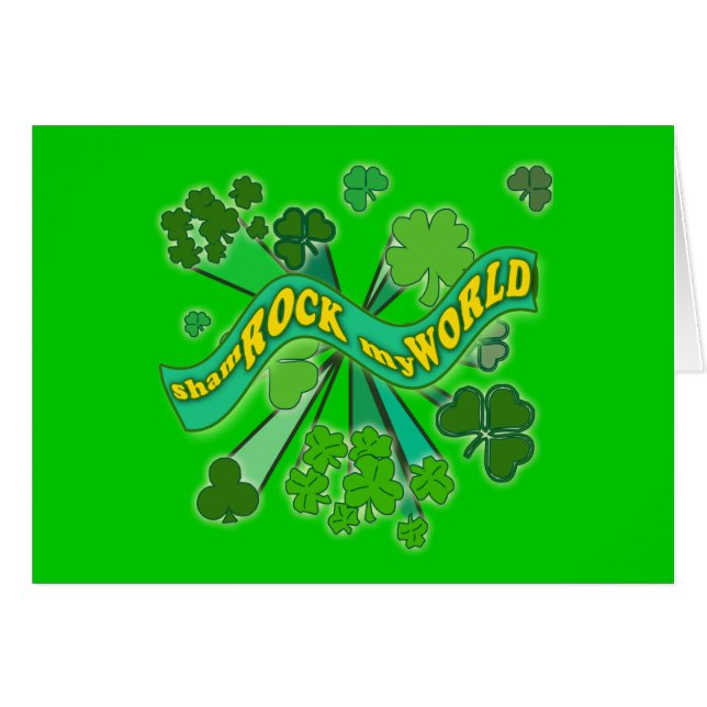 sham ROCK, mijn WERELDSE Green St Pats Tshirt (Voorkant Horizontaal)