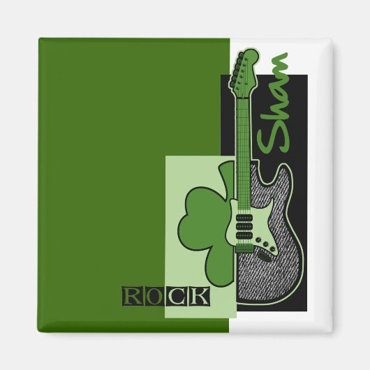 Sham Rock. Muziekthema St. Patrick's Day Gift Magneet (Voorkant)