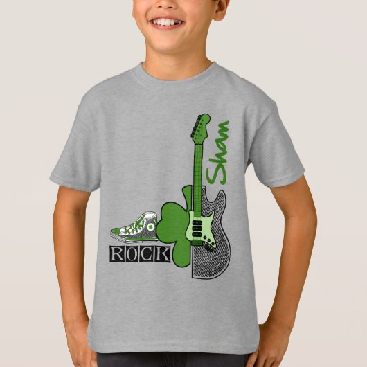 Sham Rock. Muziekthema St. Patrick's Day T-shirt (Voorkant)