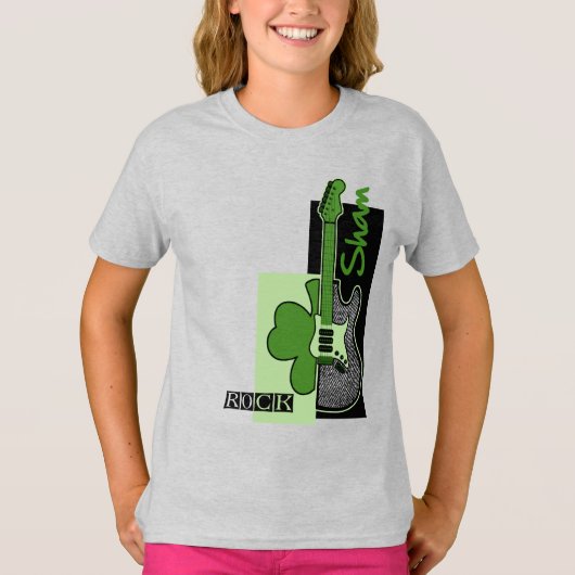 Sham Rock. Muziekthema St. Patrick's Day T-shirt (Voorkant)