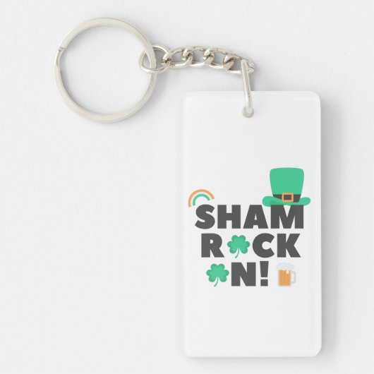 "SHAM ROCK N. " DUBBELE ACRYLISCHE SLEUTELHANGER (Voorkant)