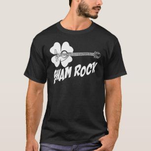 Sham Rock St Patricks Day Funny Shamrock Guitar T-shirt