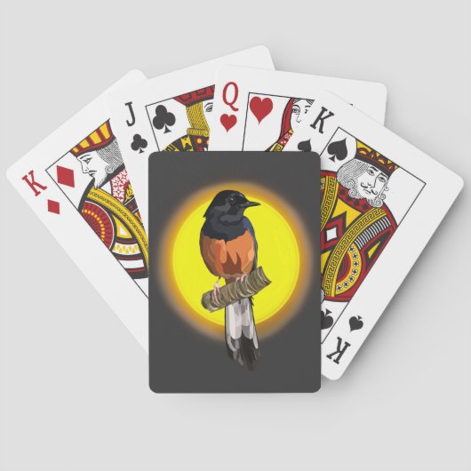 Shama Bird met witte pomp Pokerkaarten (Achterkant)