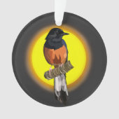 Shama Bird Ornament met witte pomp (voorkant)