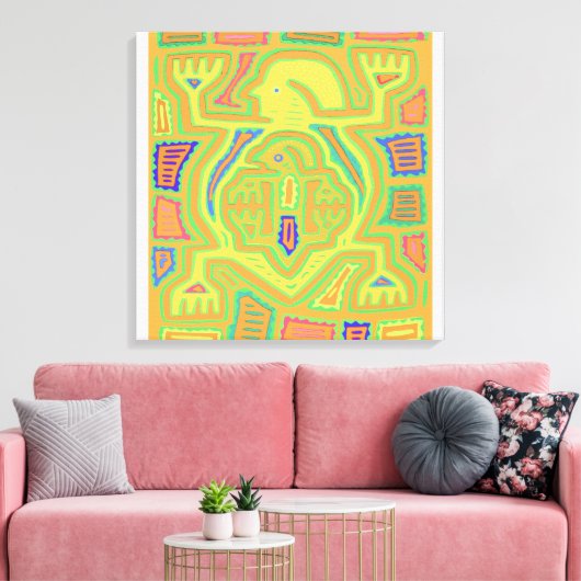 Shamaan met kind canvas afdruk (Insitu (Woonkamer))