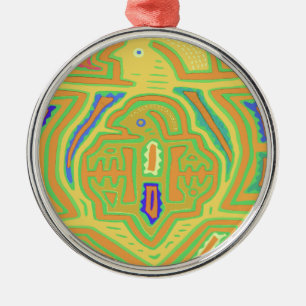 Shamaan met kind metalen ornament