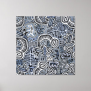 Shamaan Peyote Ritueel Mola Canvas Afdruk