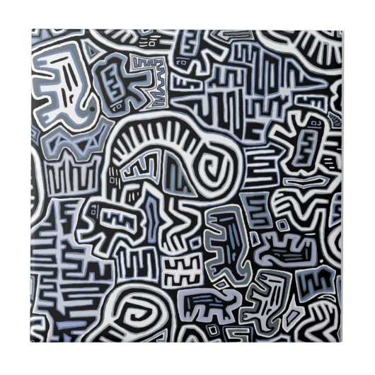 Shamaan Peyote Ritueel Mola Tegeltje (Voorkant)